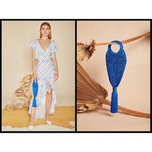💕CULT GAIA💕 Angelou Mini Bag ~ Cobalt Blue Macrame Tassel Boho Chic
